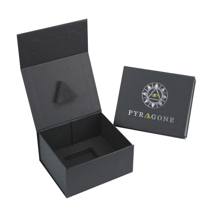 Black magnetic gift packaging box (7)